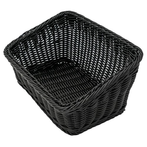G.E.T WB-1510-BK Rectangular Polyweave Basket, Black, 13"X9-1/4"X7"