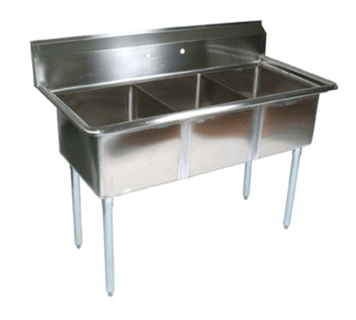 John Boos E3S8-18-12-X 18" x 18" x 12" deep Three Compartment Sink