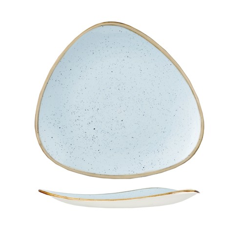 Churchill SDESTR101 Stonecast 10-1/2" Triangular Plate, Duck Egg Blue