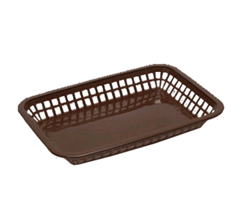 Tablecraft 1077BR Grande Plastic Basket, 10-3/4"X7-3/4"X1-1/2", Brown