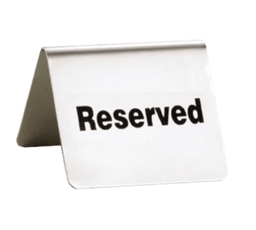 Tablecraft B9  Stainless Steel Reserved Buffet Tent, 2-1/2" X 2"