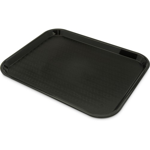 Carlisle CT141803 Cafe Rectangular Cafeteria Tray, 18"x14", Black
