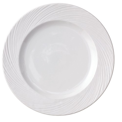 Arc Cardinal FK765 Candour Cirrus Banquet Plate, 10-1/2", White (Case of 12)