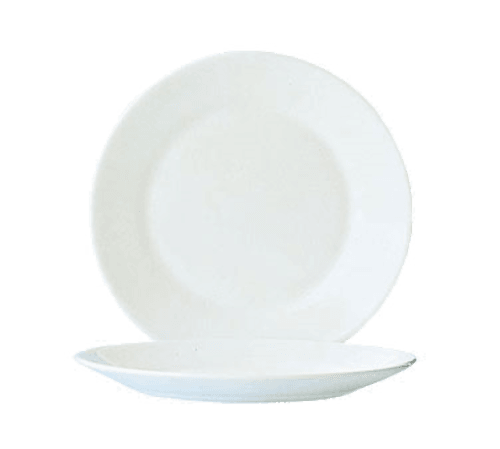 Arc Cardinal 22522 Restaurant White Wide Rim Lunch Plate, 9-3/8", White (Case of 24)