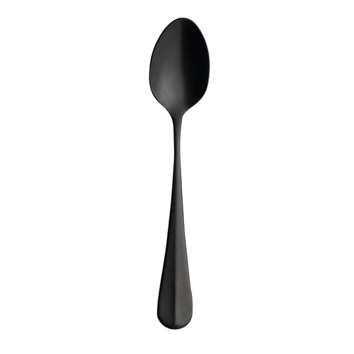 Arc Cardinal MB253 Baguette Black American Teaspoon, 6", Matte Black (Case of 12)