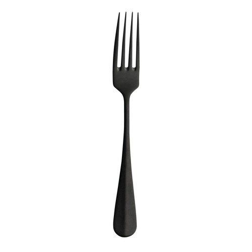 Arc Cardinal MB250 Baguette Black Dessert Fork, 7-1/8", Matte Black (Case of 12)