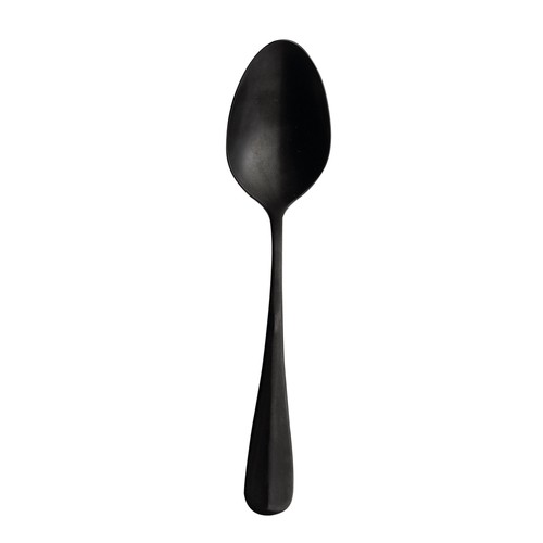 Arc Cardinal MB249 Baguette Black Dessert Spoon, 7-3/8", Matte Black (Case of 12)