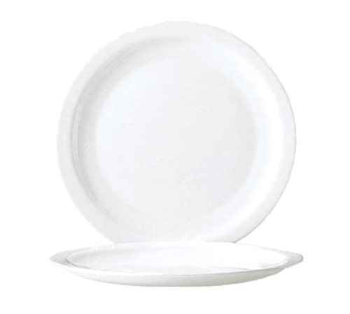 Arc Cardinal N6393 Restaurant White Narrow Rim Dinner Plate, 10-1/4", White (Case of 12)