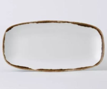 Arc Cardinal HN355 Harvest Natural Oblong Chef's Plate, 13-7/8"X7-3/8", Natural (Case of 6)