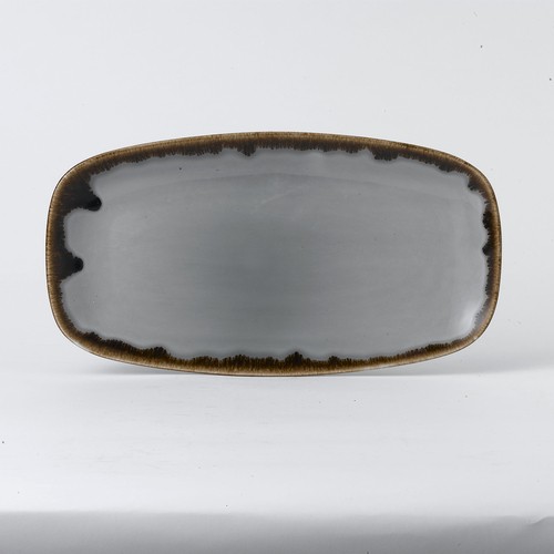 Arc Cardinal HGC13 Harvest Grey Oblong Chef's Plate, 13-7/8"X7-3/8", Grey (Case of 6)