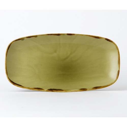 Arc Cardinal HG298 Harvest Green Oblong Chef's Plate, 11-3/4"X6", Green (Case of 12)