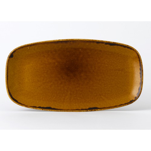 Arc Cardinal HB355 Harvest Brown Oblong Chef's Plate, 13-7/8"X7-3/8", Brown (Case of 6)