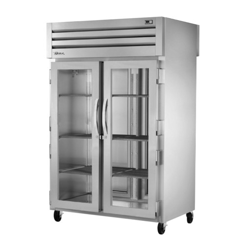 True STA2RPT-2G-2S-HC 52 3/5" Two Section Pass Thru Refrigerator, Silver
