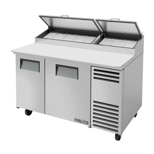 True TPP-AT-60-HC 60" Two Solid Door Pizza Prep Table w/ Refrigerated Base