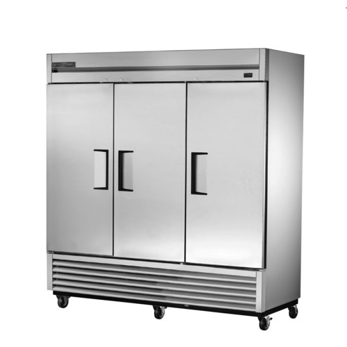 True TS-72-HC 78-1/10" Stainless Steel Three Section Reach-In Refrigerator
