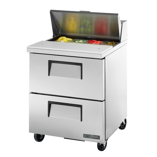 True TSSU-27-08D-2-HC 27" Sandwich/Salad Prep Table w/ Two Drawer Refrigerated Base