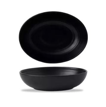 Arc Cardinal FM914 Evo Jet Oval Bowl, 16oz, 6-1/2", Black (Case of 24)