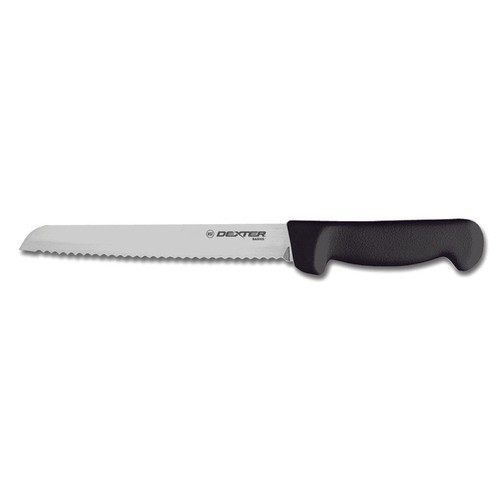 Dexter Russell 31603B (P94803B) Basics® Bread Knife, Scalloped, 8", Black