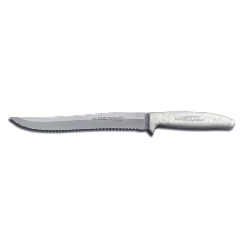 Dexter Russell 13483 (S158SC-PCP) Sani-Safe® Utility Slicer, 8", Scalloped, White
