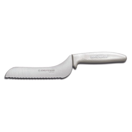 Dexter Russell 13603 Sani-Safe® Offset Utility Slicer, 5", Scalloped, White
