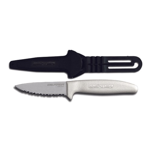Dexter Russell 15353 Sani-Safe® Net/Utility Knife w/ Sheath, 3-1/2", Scalloped, White