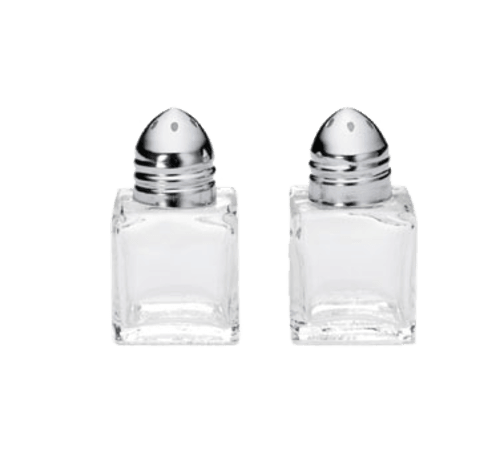 Tablecraft 30S&P Salt & Pepper Shaker, 1/2oz Cube, Stainless Steel Top