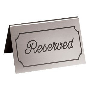 Cal-Mil 273-10 "Reserved" Silver/Black Engraved Message Tent