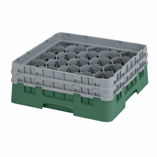 Cambro 20S434119 Camrack Glass Rack, 20-Compartment, Full Size, Sherwood Green