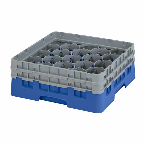Cambro 20S434168 Camrack Glass Rack, 20 Compartments, Full Size, Blue/Gray