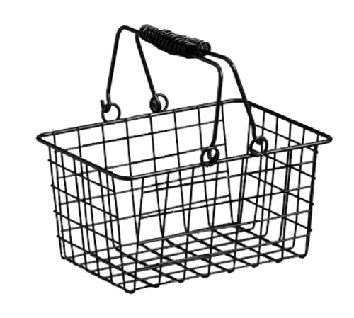 American Metalcraft RBHB975 Double Handled Wire Basket, 9"X7"X5", Black