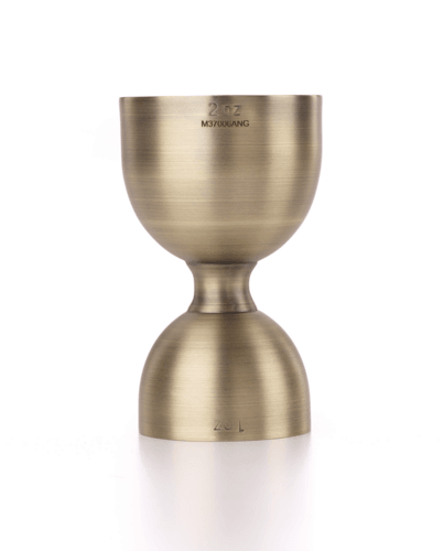 Mercer M37006ANG Barfly Straight Rim Jigger, 1oz & 2oz, Antique Gold