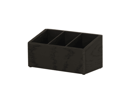 Cal-Mil 23852-13 Brooklyn Wood 3 Section Flatware Organizer, 13"X4.5"X6", Black