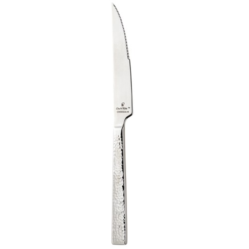 Oneida B327KSSF Chef's Table Hammered™ 18/0 Stainless Steel Steak Knife, 10" (Case of 12)