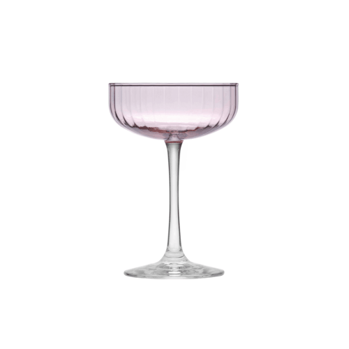 Libbey 7401/AG8N1P Linear Color Coupe Glass, 8-1/2 oz., Clear Blush (Case of 12)