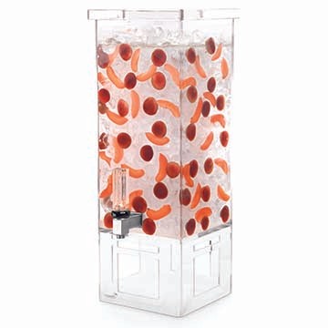 Rosseto LD128 4 Gal Square Clear Acrylic Beverage Dispenser