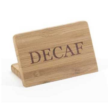 Cal-Mil "Decaf" Bamboo Finish Beverage Sign