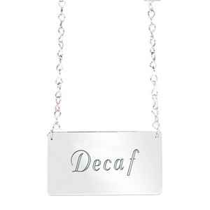 Cal-Mil 618-2 "Decaf" Silver Hanging Urn Sign