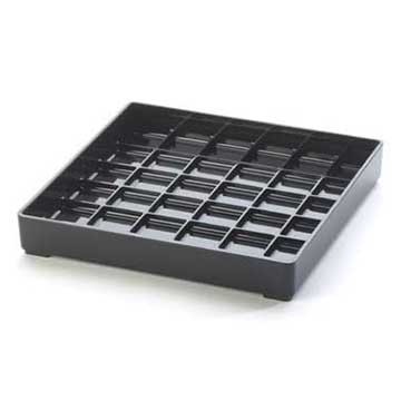 Cal-Mil 681-6-13 6"X6" Black Square Standard Drip Tray