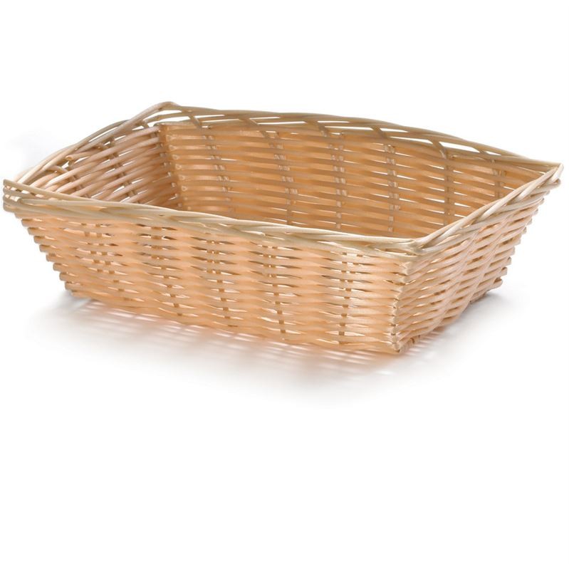 Tablecraft 1172W Hand Woven Natural Rectangular Basket, 9"X6"X2-1/2"