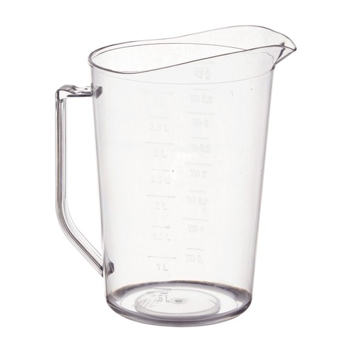Winco PMU-400 Measuring Cup, 4 qt, Polycarbonate, Clear