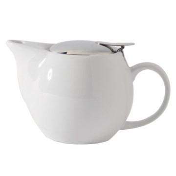 Service Ideas TPC16WH Teapot with Infuser Basket & Lid, 16oz (Case of 6)