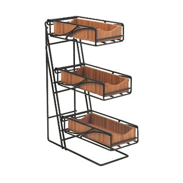 Cal-Mil 1235-13-60 Caddy Flatware, 3-Tier, Black/Bamboo