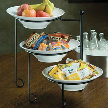 American Metalcraft TTRSMEL7 3-Tier Display Stand with 3 Melamine 12" Bowls
