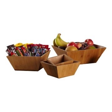 American Metalcraft BAM73 Square Bamboo Bowl, 7"x7"x3-1/4"