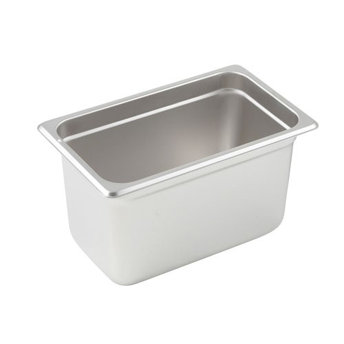 Winco SPJL-406 Steam Table Pan, Fourth Size, 6" Deep, Stainless Steel, 25 Gauge