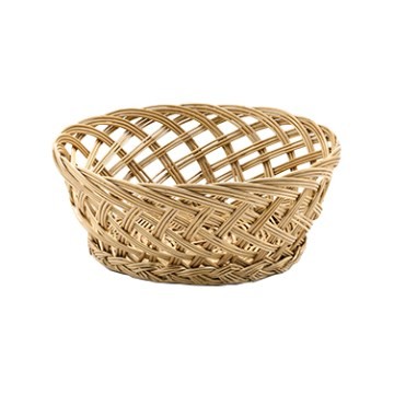 Tablecraft 1635 Round Willow Nat Basket 9X3-1/2