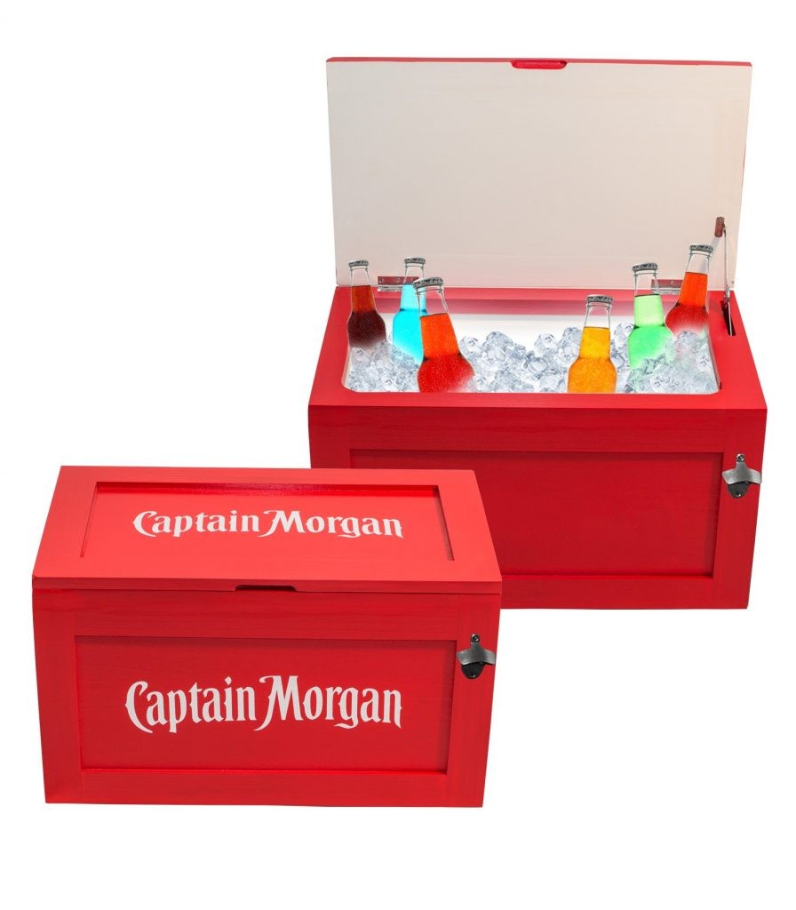 60L Wooden Cooler - Red