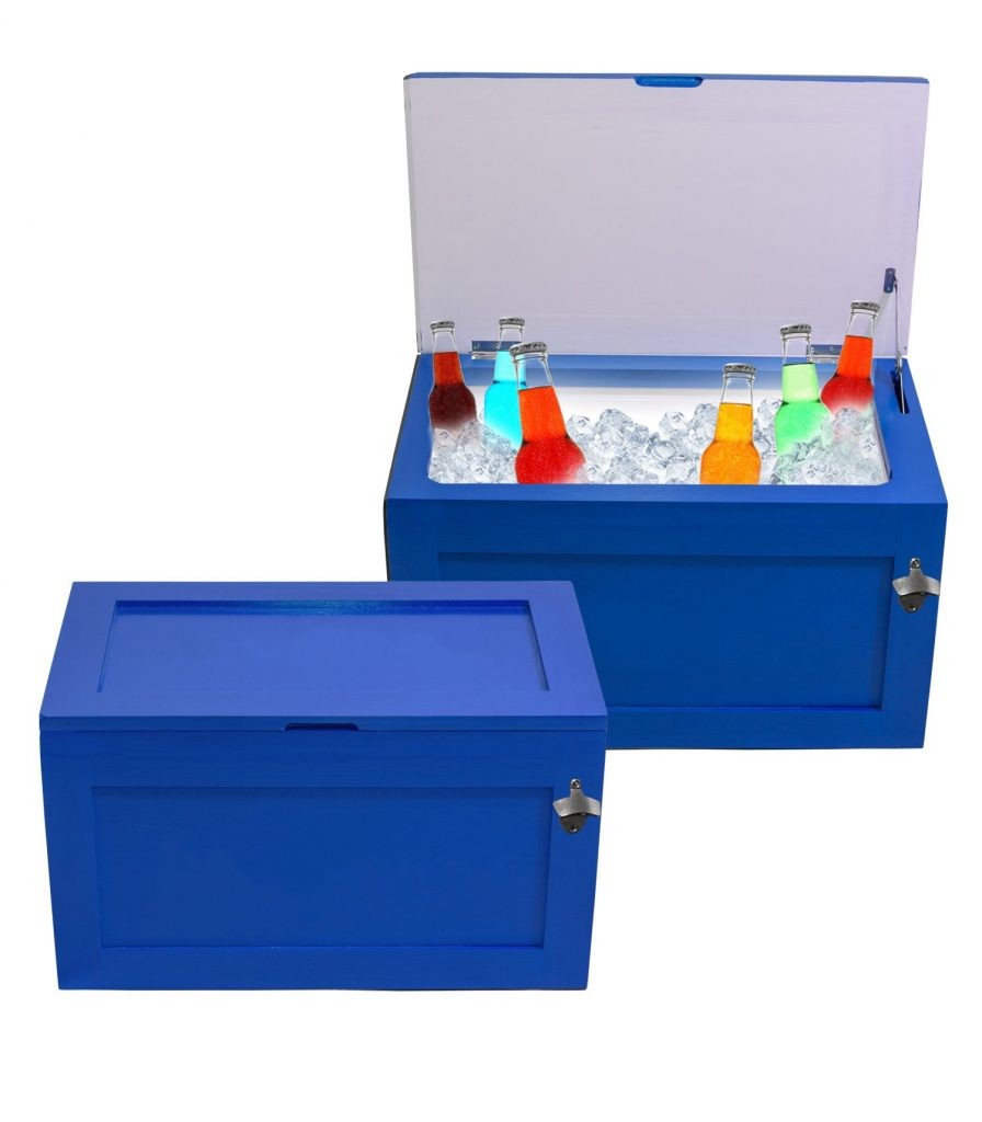 60L Wooden Cooler - Royal Blue 