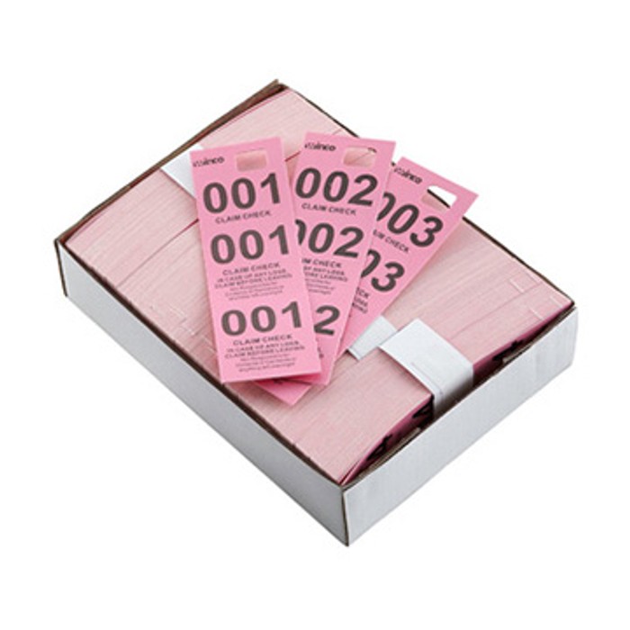 Winco CCK-5PK Pink Coat Check Tickets (Box of 500) | goBoelter