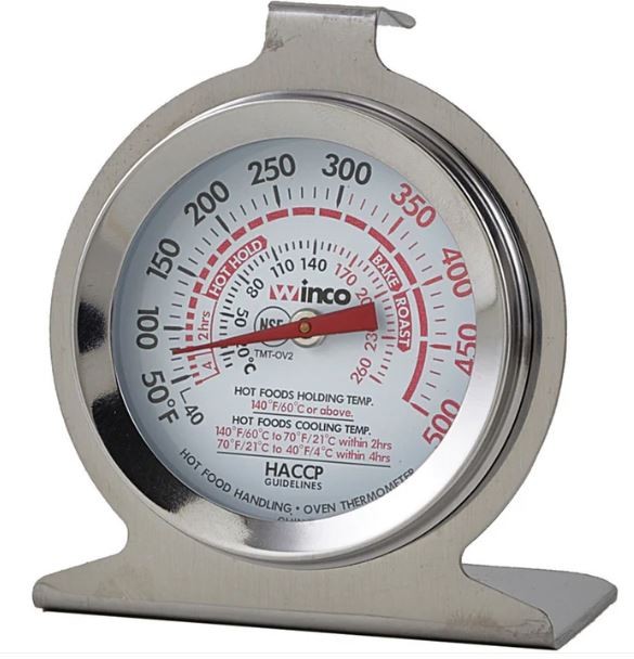 Winco TMT-OV2 Oven Thermometer, 2" Diameter, HACCP, NSF